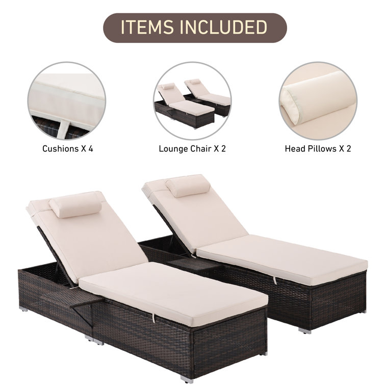 Latitude Run® Outdoor Wicker Chaise Lounge Wayfair Canada